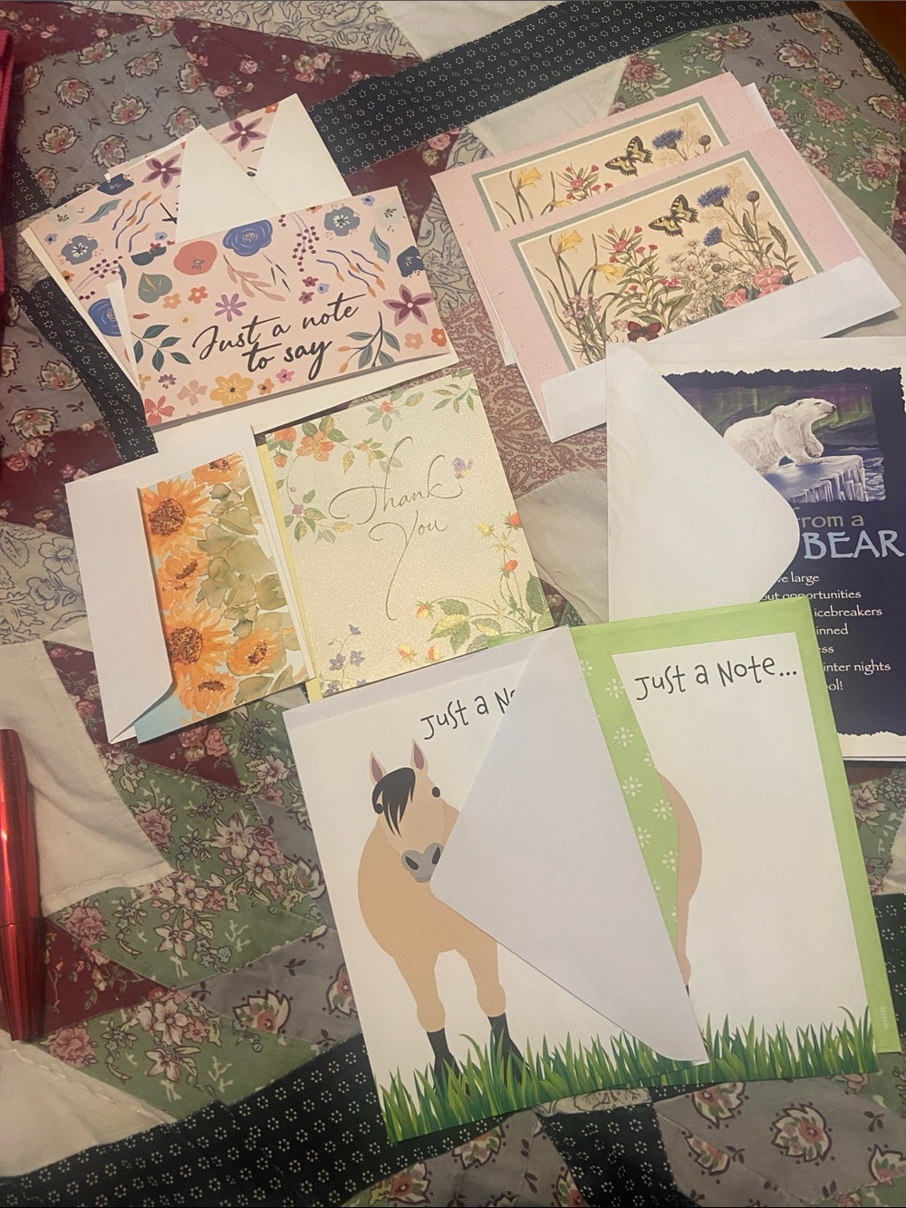 Assorted Floral & Animal Note Card Set - 10 cards and envelopes